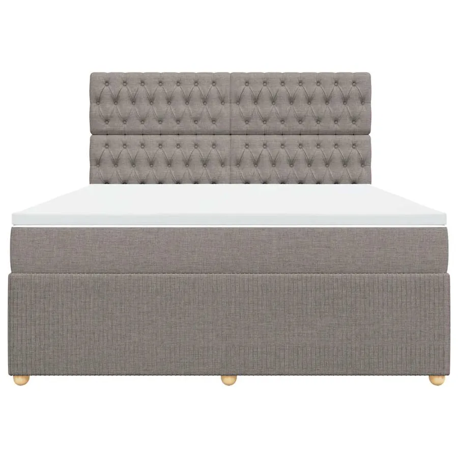Sommier à lattes de lit avec matelas Taupe 180x200 cm Tissu - 6