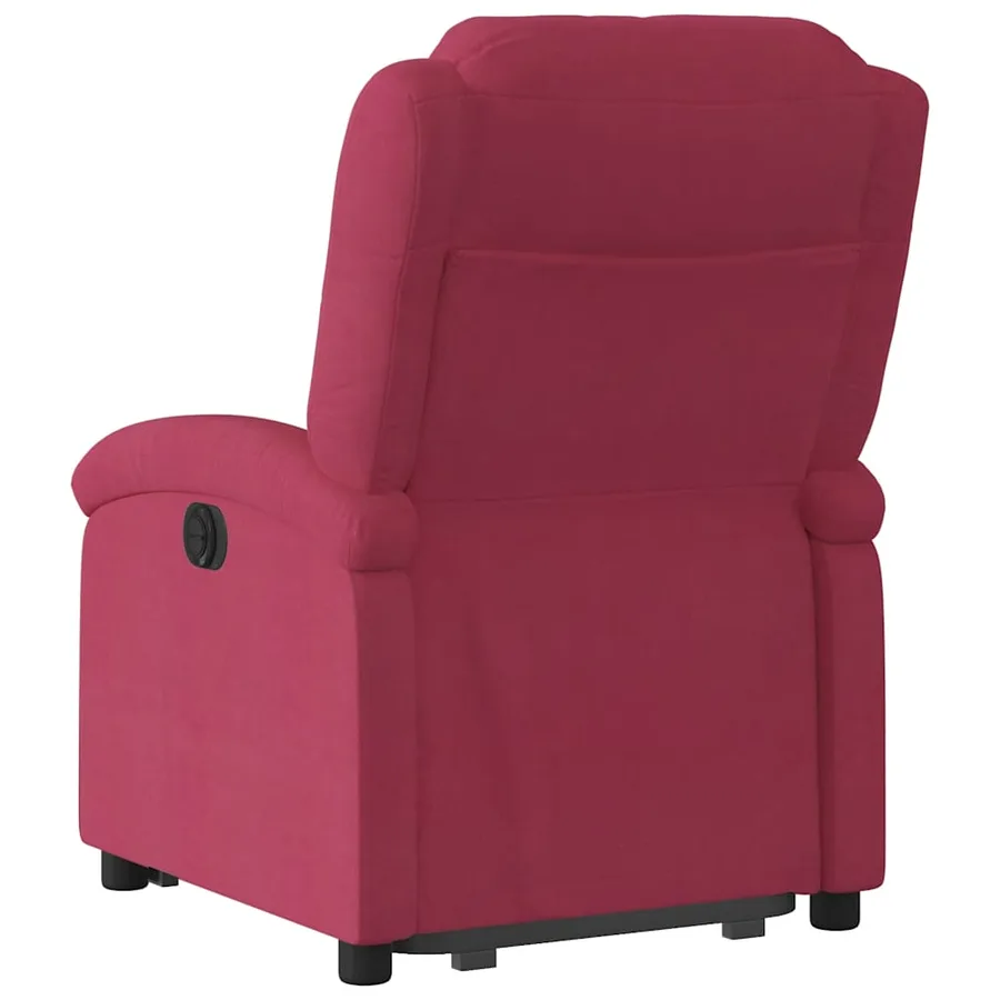 Fauteuil inclinable électrique rouge bordeaux velours - 5