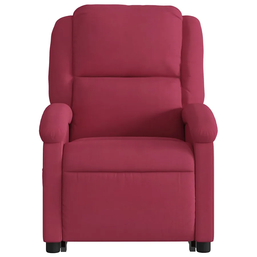 Fauteuil inclinable électrique rouge bordeaux velours - 9