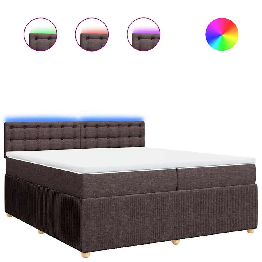 Sommier à lattes de lit avec matelas Marron foncé 200x200 cm - 2