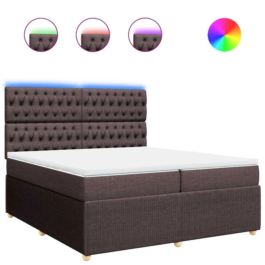 Sommier à lattes de lit avec matelas Marron foncé 200x200 cm - 2