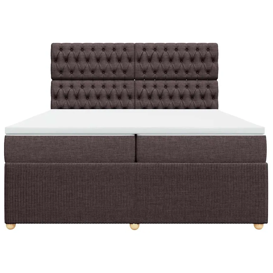 Sommier à lattes de lit avec matelas Marron foncé 200x200 cm - 6