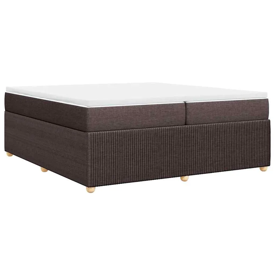 Sommier à lattes de lit avec matelas Marron foncé 200x200 cm - 6