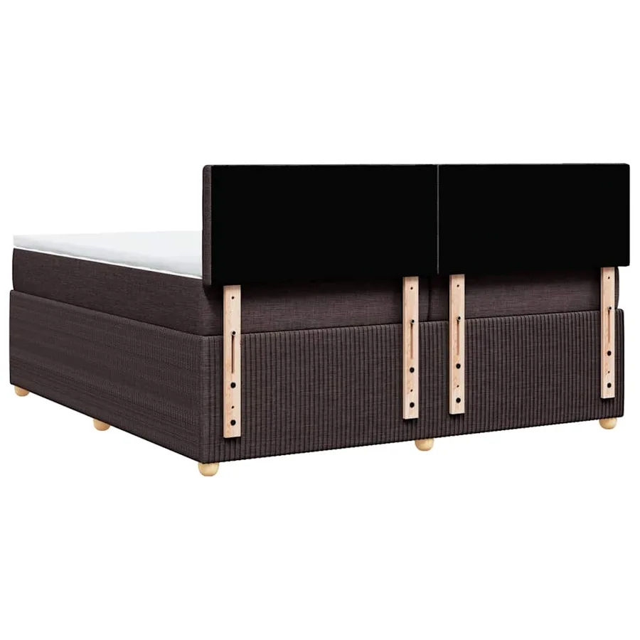 Sommier à lattes de lit avec matelas Marron foncé 200x200 cm - 6