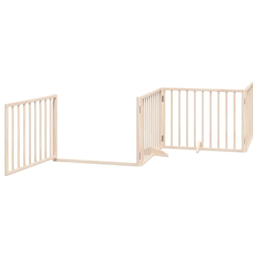 Barrière pour chien avec porte pliable 4 panneaux 320 cm Bois de peuplier - 4