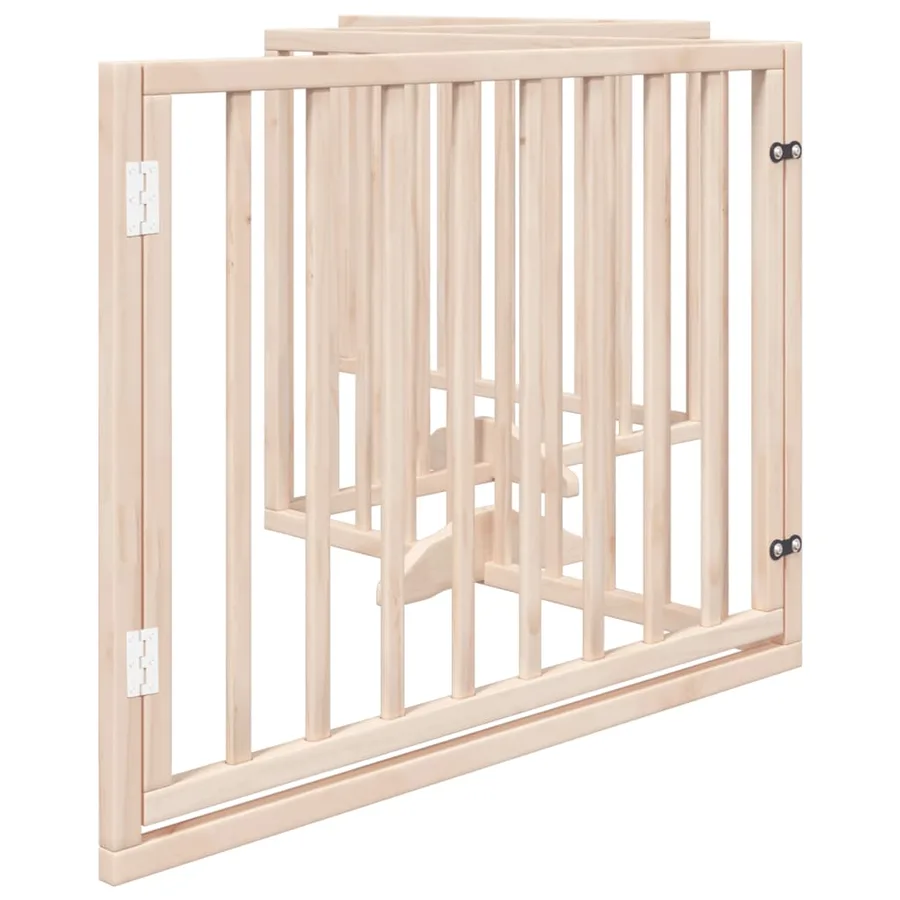 Barrière pour chien avec porte pliable 4 panneaux 320 cm Bois de peuplier - 5