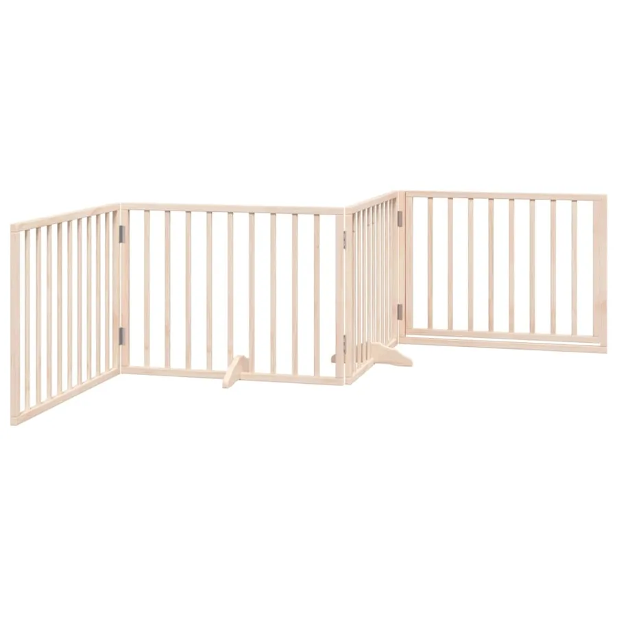 Barrière pour chien avec porte pliable 4 panneaux 320 cm Bois de peuplier - 6