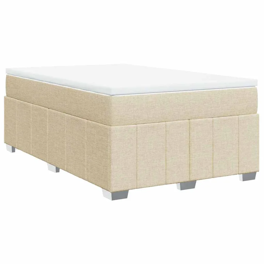 Sommier à lattes de lit avec matelas Crème 120x200 cm Tissu - 2