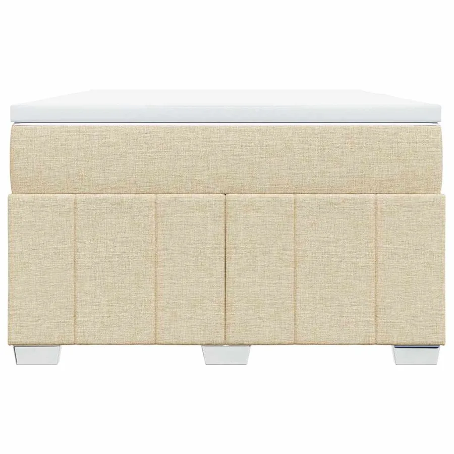 Sommier à lattes de lit avec matelas Crème 120x200 cm Tissu - 4