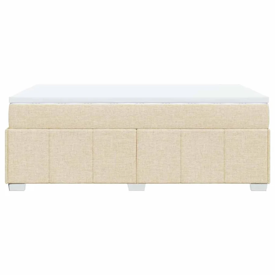 Sommier à lattes de lit avec matelas Crème 120x200 cm Tissu - 8