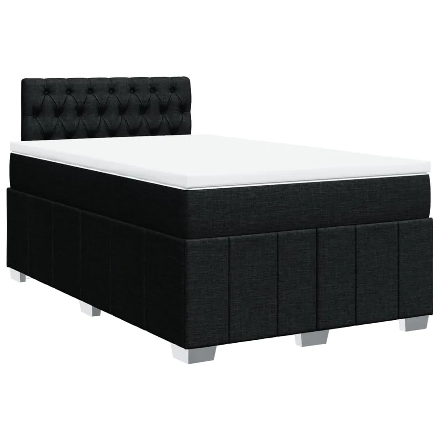 Sommier à lattes de lit avec matelas Noir 120x200 cm Tissu - 3