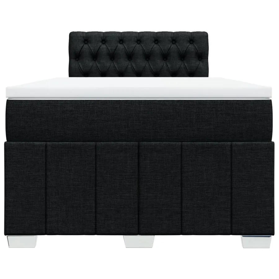 Sommier à lattes de lit avec matelas Noir 120x200 cm Tissu - 6