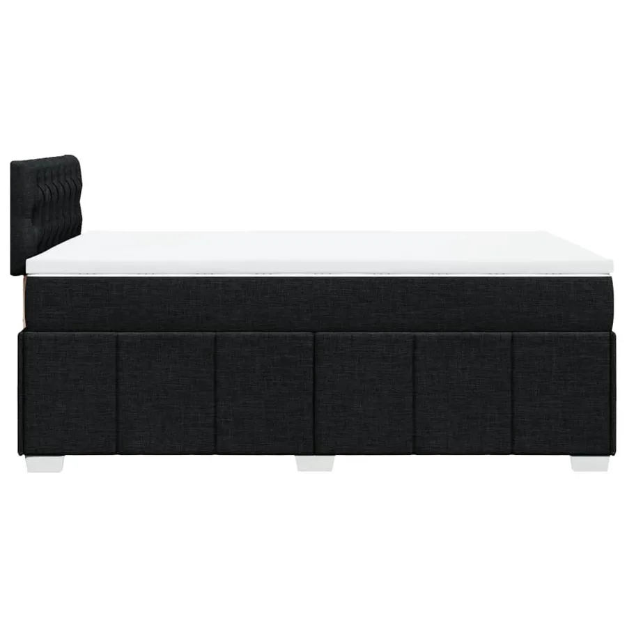 Sommier à lattes de lit avec matelas Noir 120x200 cm Tissu - 7