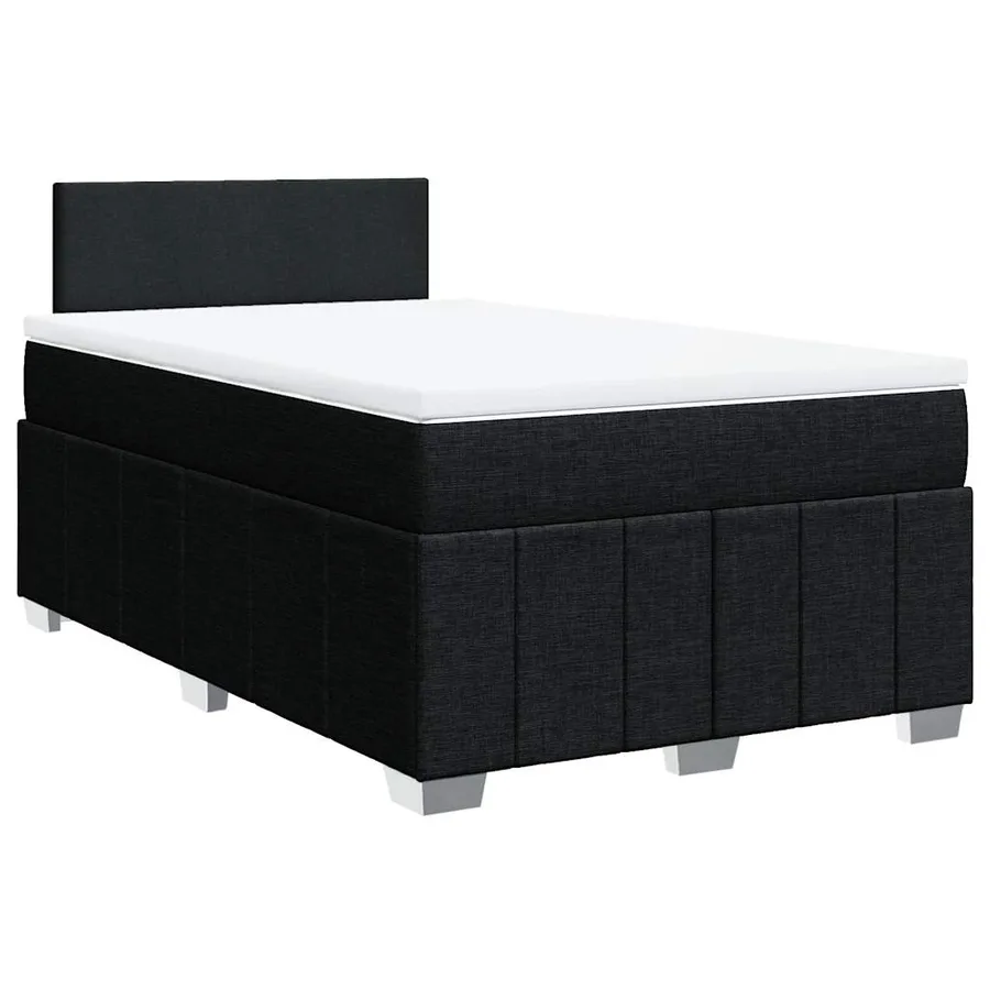 Sommier à lattes de lit avec matelas Noir 120x200 cm Tissu - 2