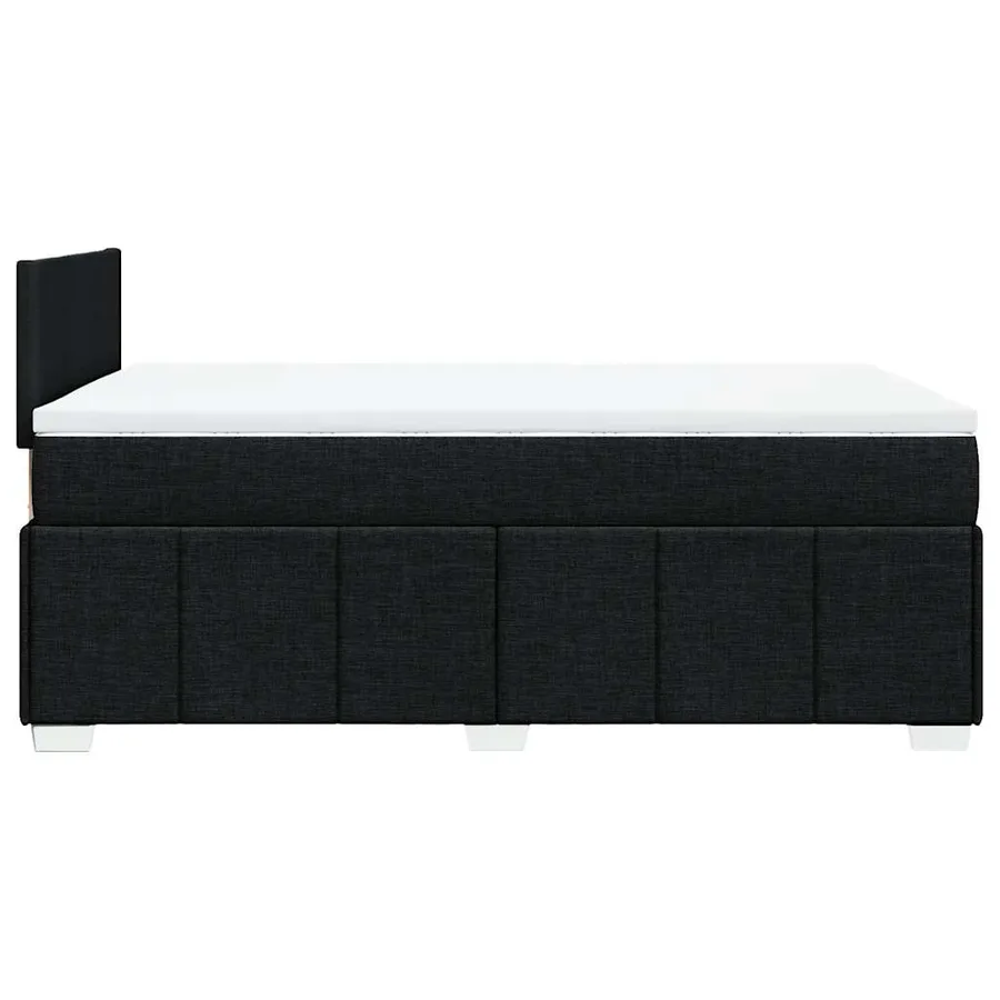 Sommier à lattes de lit avec matelas Noir 120x200 cm Tissu - 5