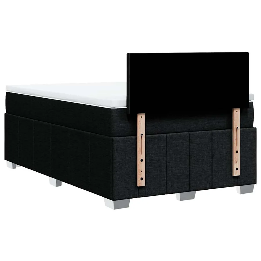 Sommier à lattes de lit avec matelas Noir 120x200 cm Tissu - 6