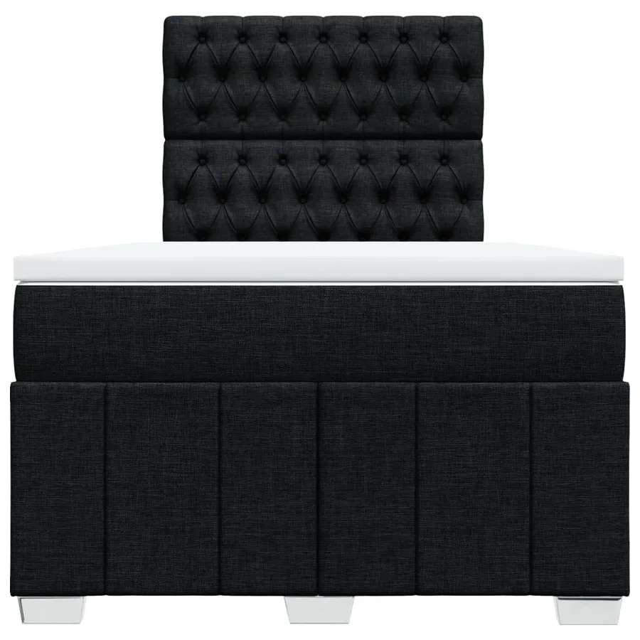 Sommier à lattes de lit avec matelas Noir 120x200 cm Tissu - 4