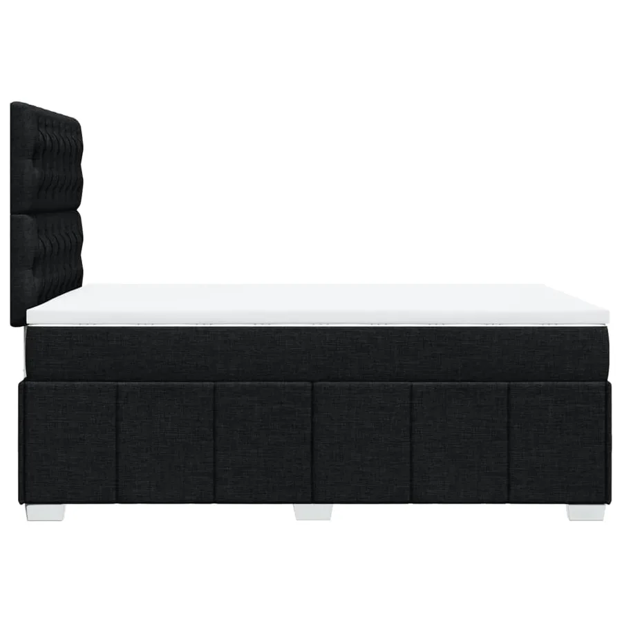 Sommier à lattes de lit avec matelas Noir 120x200 cm Tissu - 5