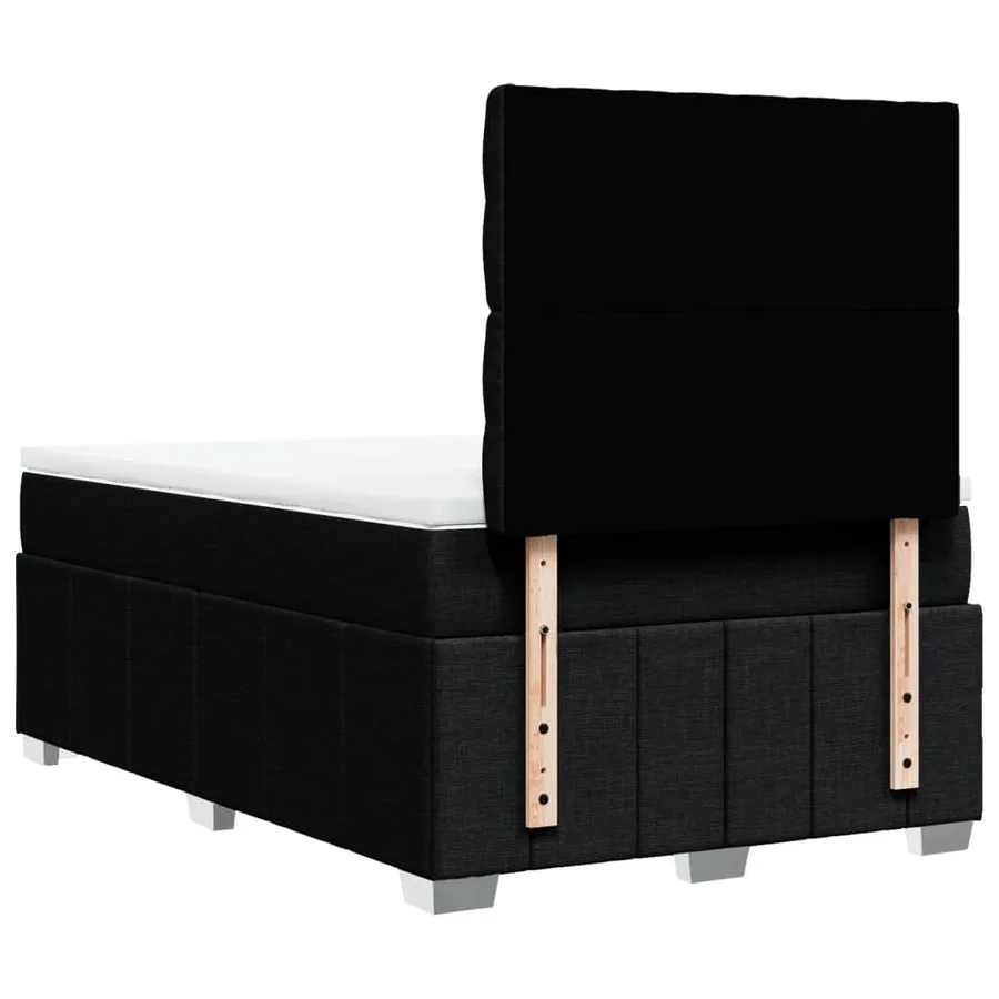 Sommier à lattes de lit avec matelas Noir 120x200 cm Tissu - 6