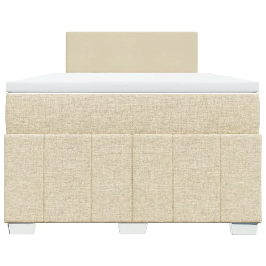 Sommier à lattes de lit avec matelas Crème 120x200 cm Tissu - 6