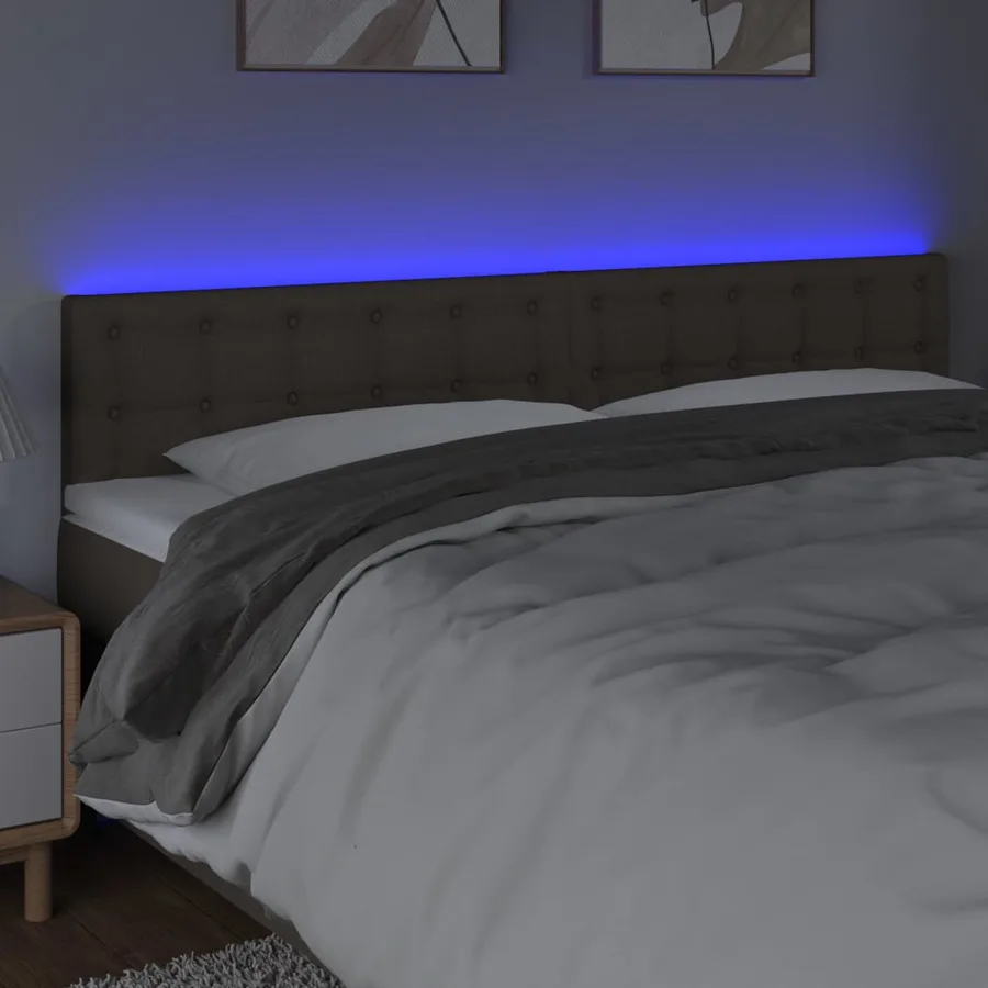 Tête de lit à LED Taupe 180x5x78/88 cm Tissu - 3