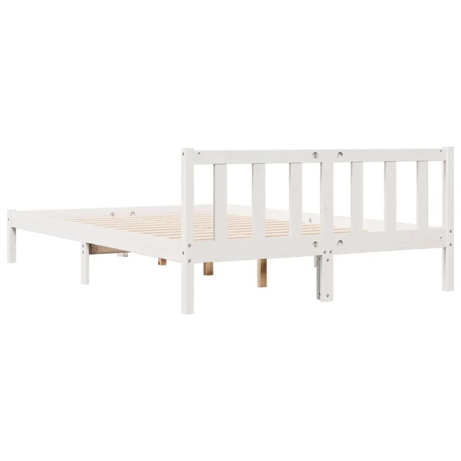 Cadre de lit extra long sans matelas 160x210 cm bois massif pin - 5
