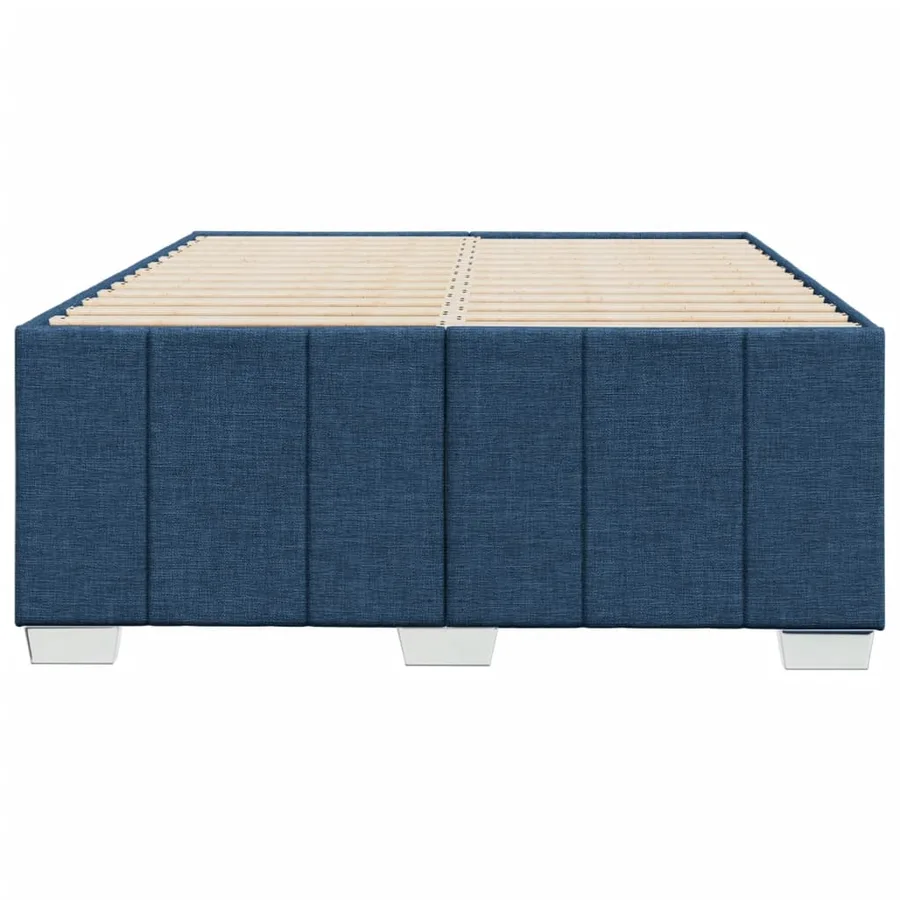 Cadre de lit sans matelas bleu 120x200 cm tissu - 4