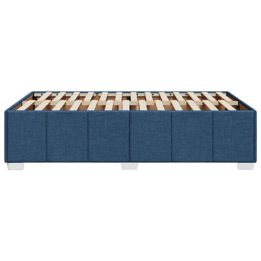 Cadre de lit sans matelas bleu 120x200 cm tissu - 5
