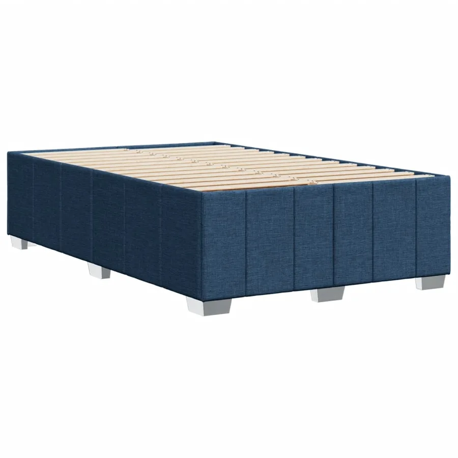 Cadre de lit sans matelas bleu 120x200 cm tissu - 6