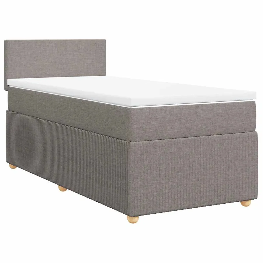 Sommier à lattes de lit avec matelas Taupe 90x200 cm Tissu - 3