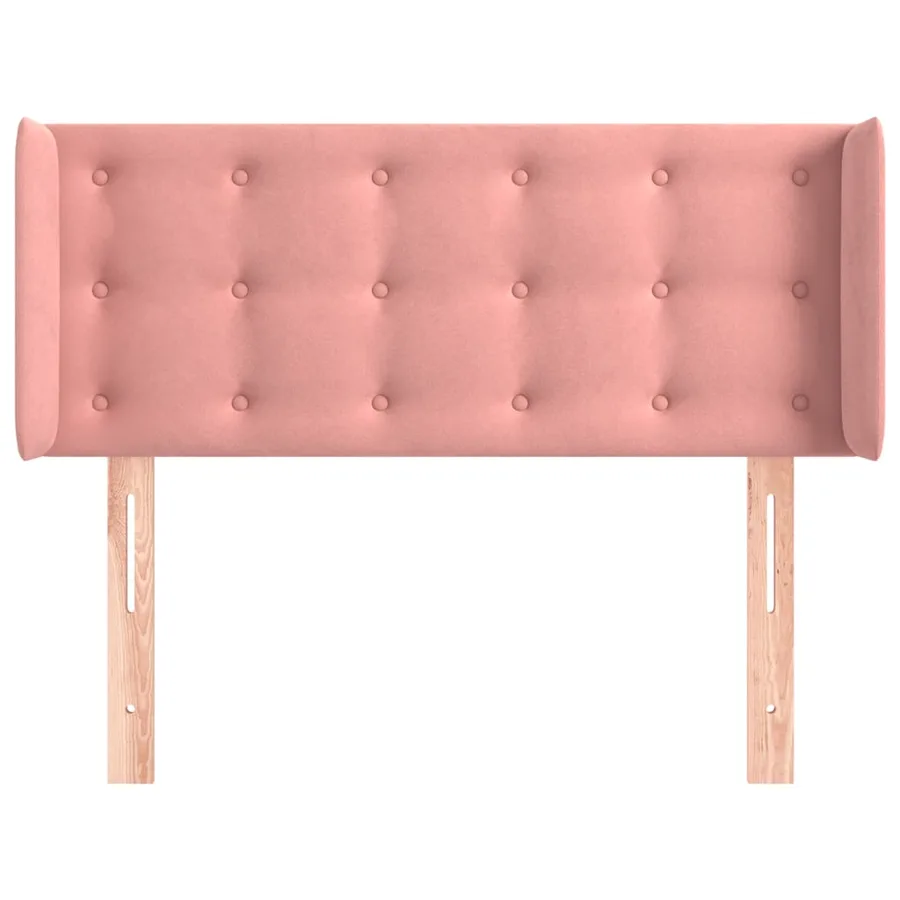 Tête de lit avec oreilles Rose 103x16x78/88 cm Velours - 3