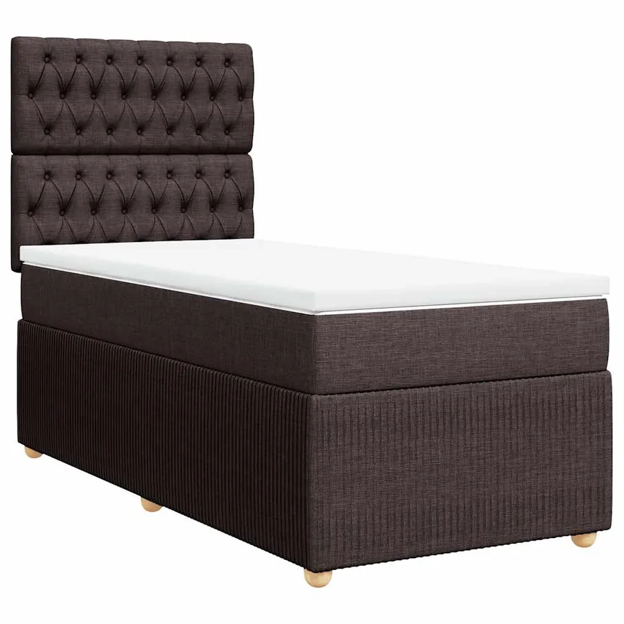 Sommier à lattes de lit avec matelas Marron foncé 90x200 cm - 2