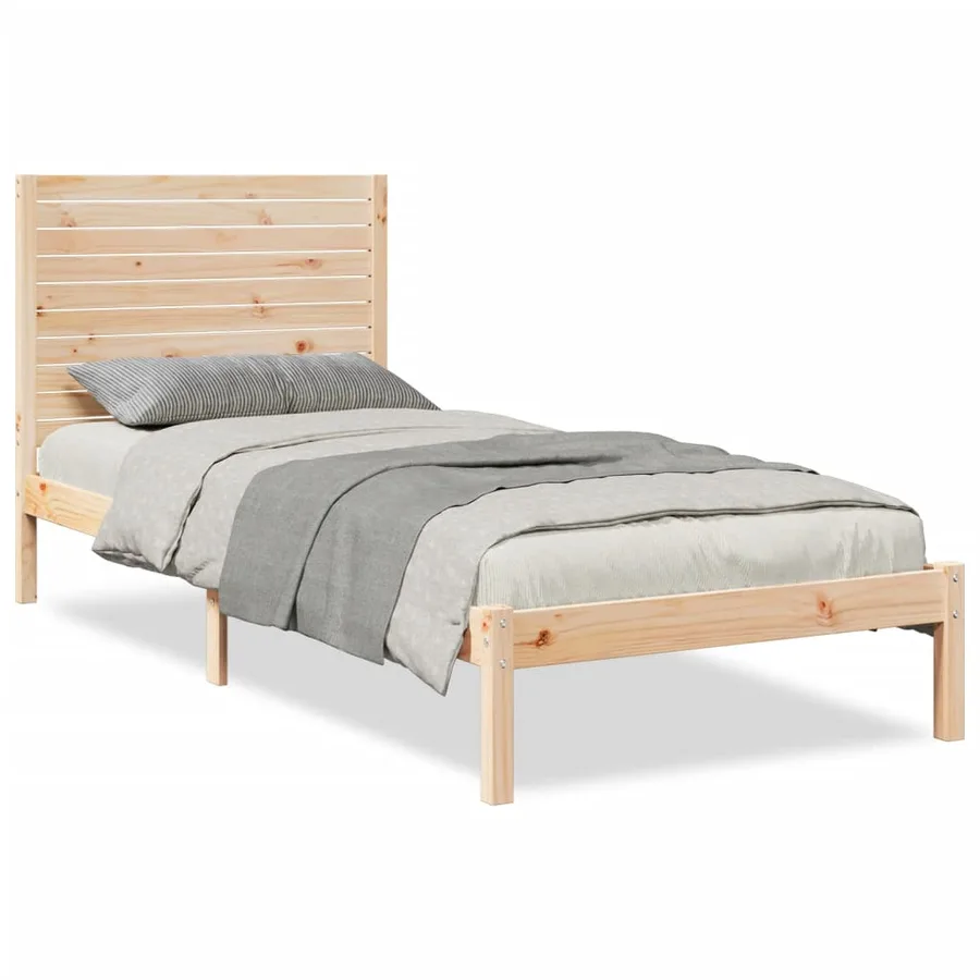 Cadre de lit extra long sans matelas 90x210 cm bois massif - 2