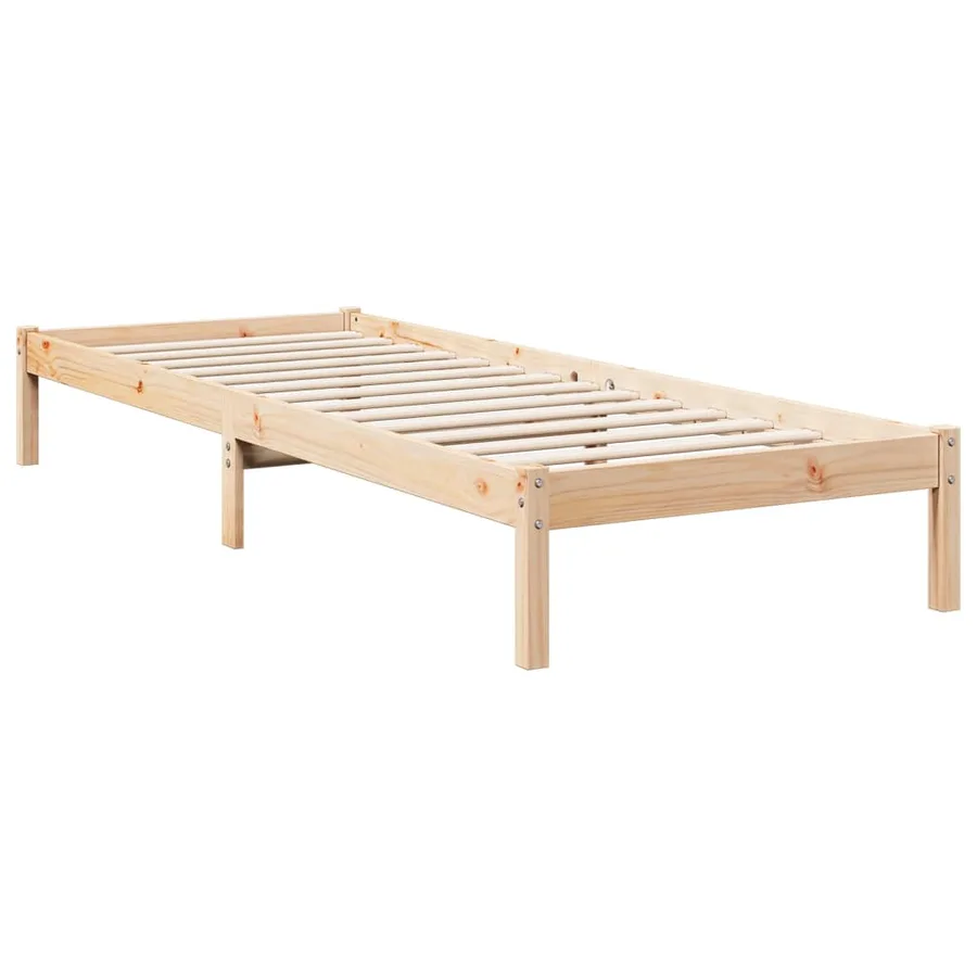 Cadre de lit extra long sans matelas 80x220 cm bois massif pin - 3