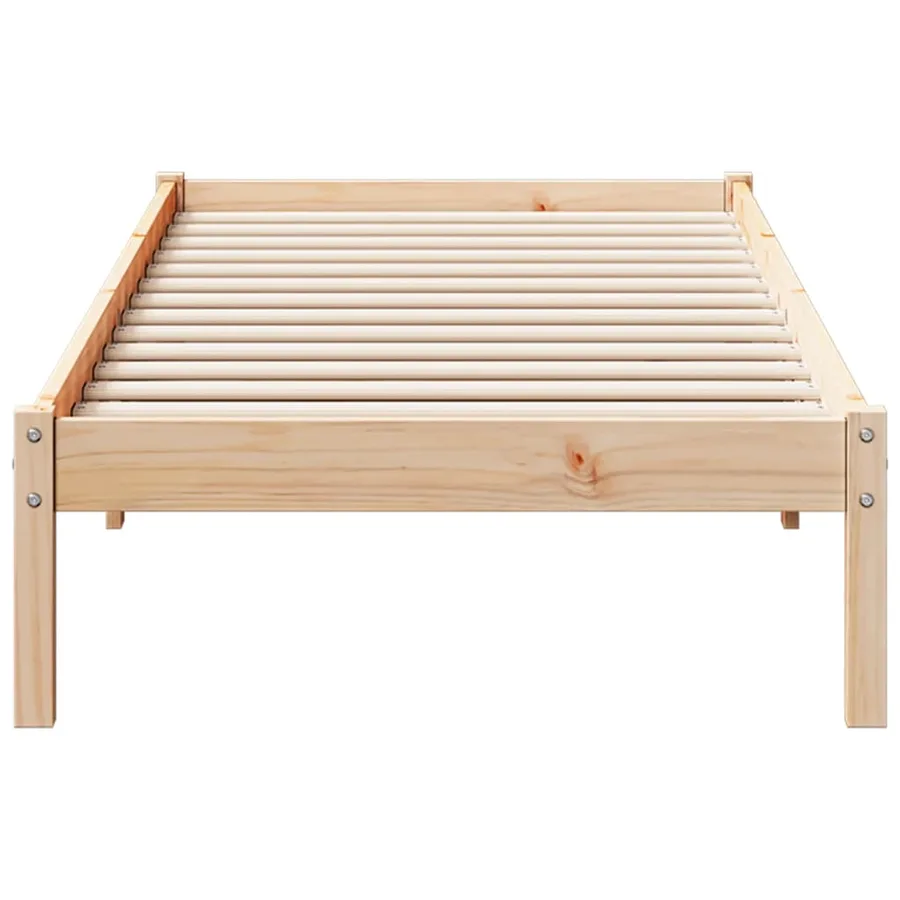 Cadre de lit extra long sans matelas 80x220 cm bois massif pin - 4