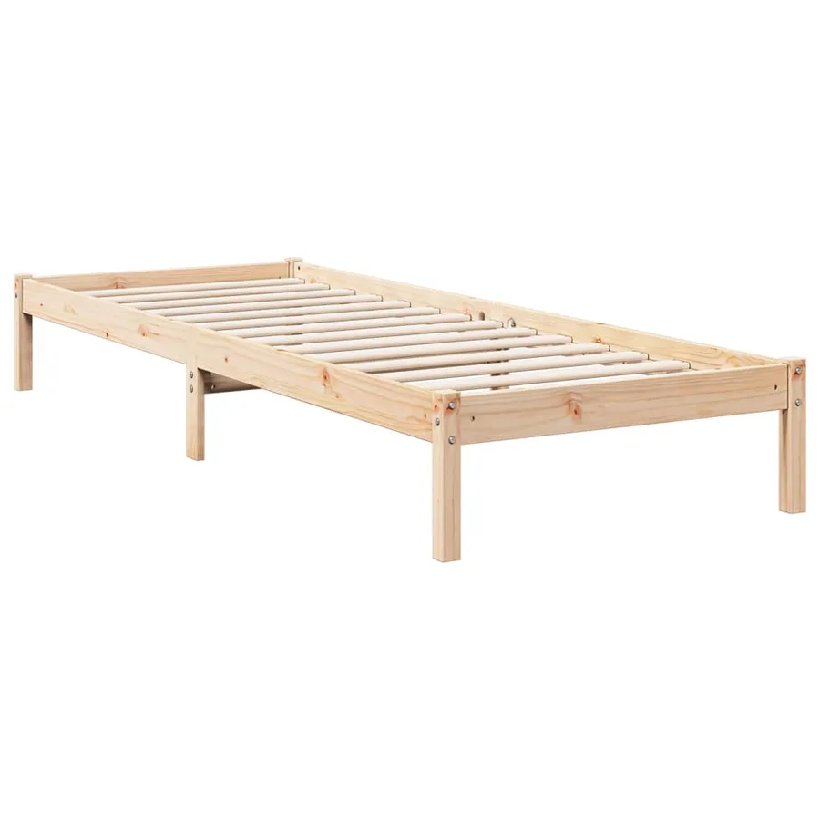 Cadre de lit extra long sans matelas 80x220 cm bois massif pin - 6