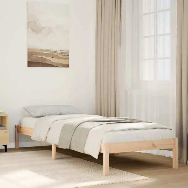 Cadre de lit extra long sans matelas 80x210 cm bois massif pin