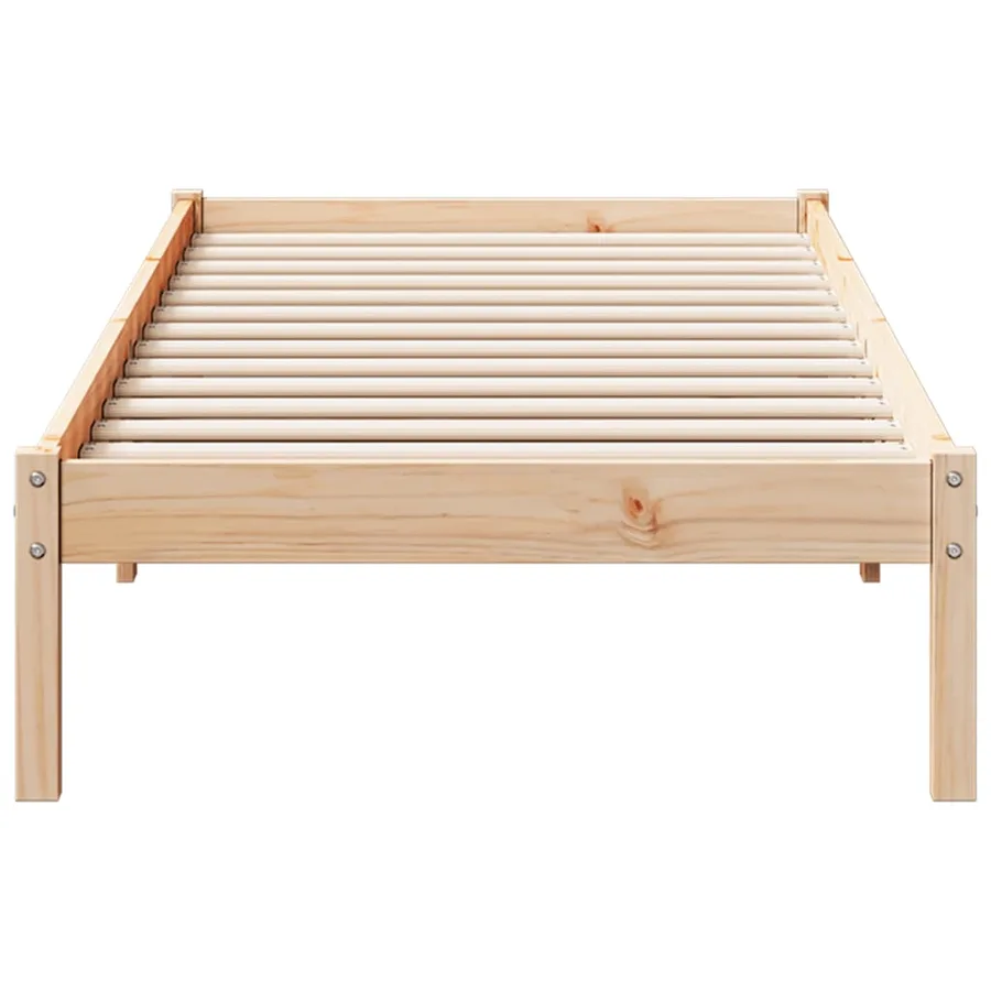 Cadre de lit extra long sans matelas 80x210 cm bois massif pin - 4