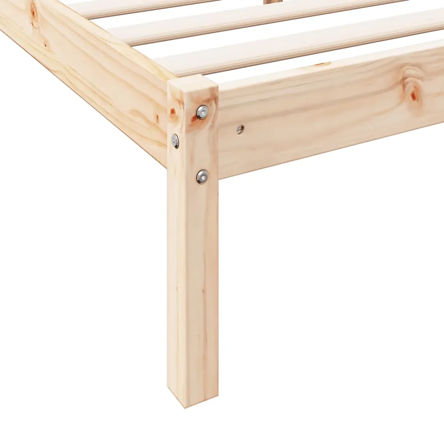 Cadre de lit extra long sans matelas 80x210 cm bois massif pin - 7