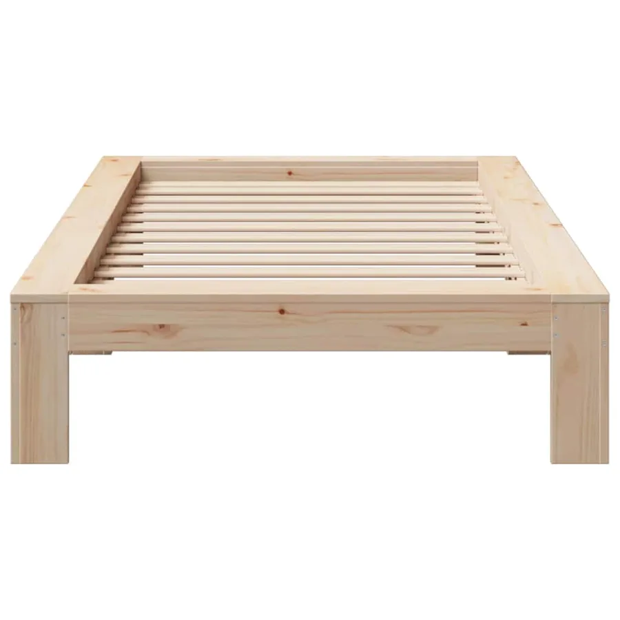 Cadre de lit sans matelas 75x190 cm bois de pin massif - 4