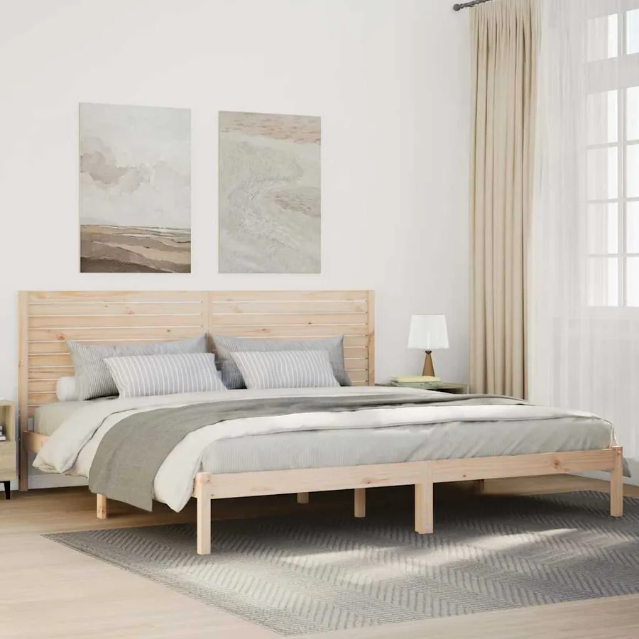 Cadre de lit extra long sans matelas 200x220 cm bois massif