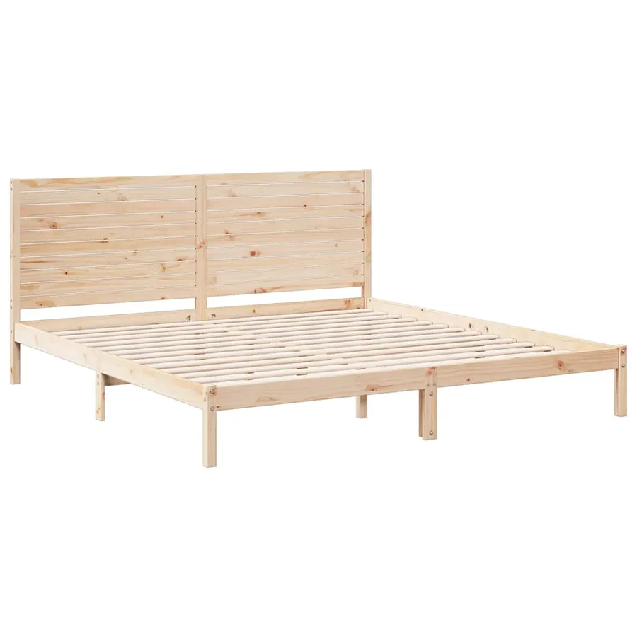 Cadre de lit extra long sans matelas 200x220 cm bois massif - 3