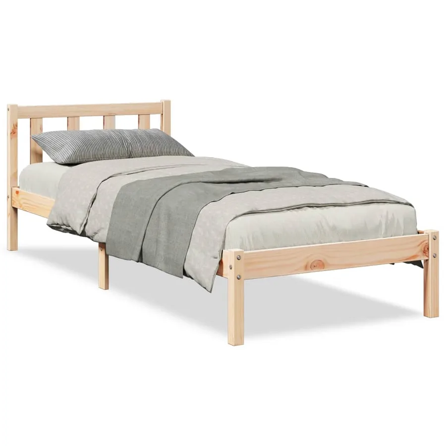 Cadre de lit extra long sans matelas 80x210 cm bois massif pin - 2
