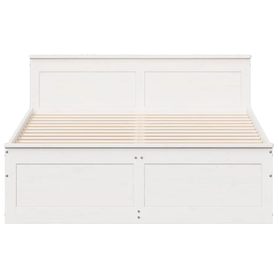 Cadre de lit sans matelas avec tête de lit blanc 150x200 cm pin - 4