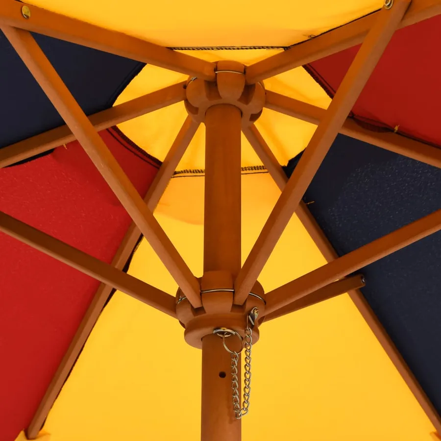 Table de pique-nique pour 6 enfants avec parasol hexagone sapin - 9