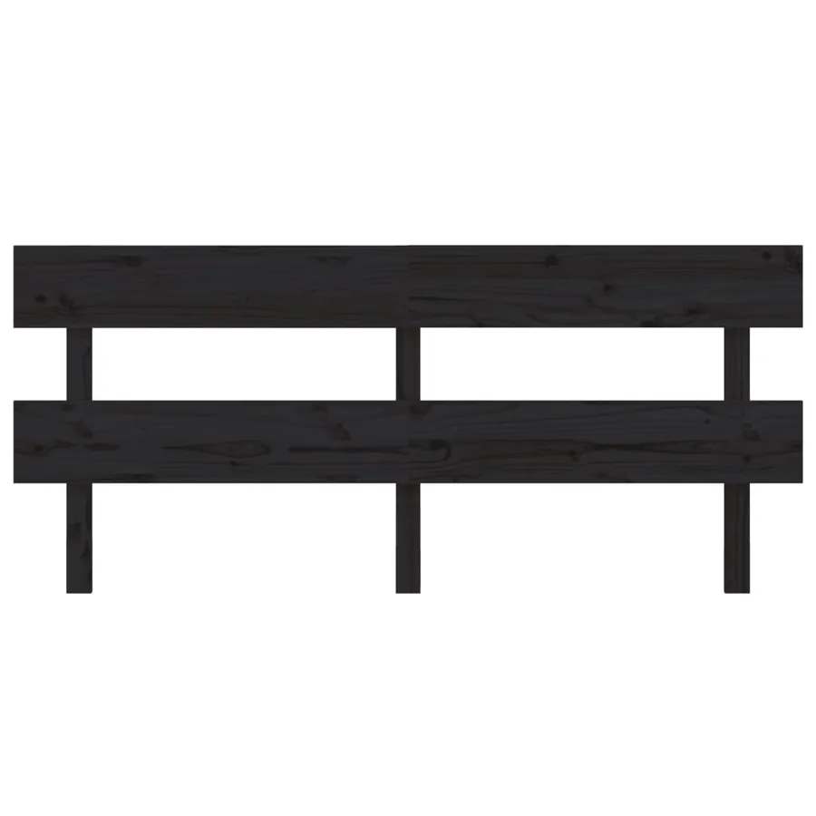 Tête de lit Noir 184x3x81 cm Bois massif de pin - 3