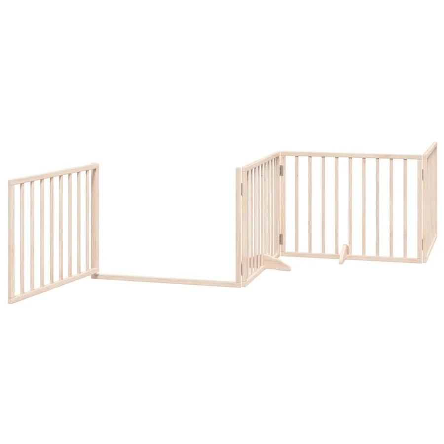 Barrière pour chien porte pliable 12 panneaux bois de peuplier - 4
