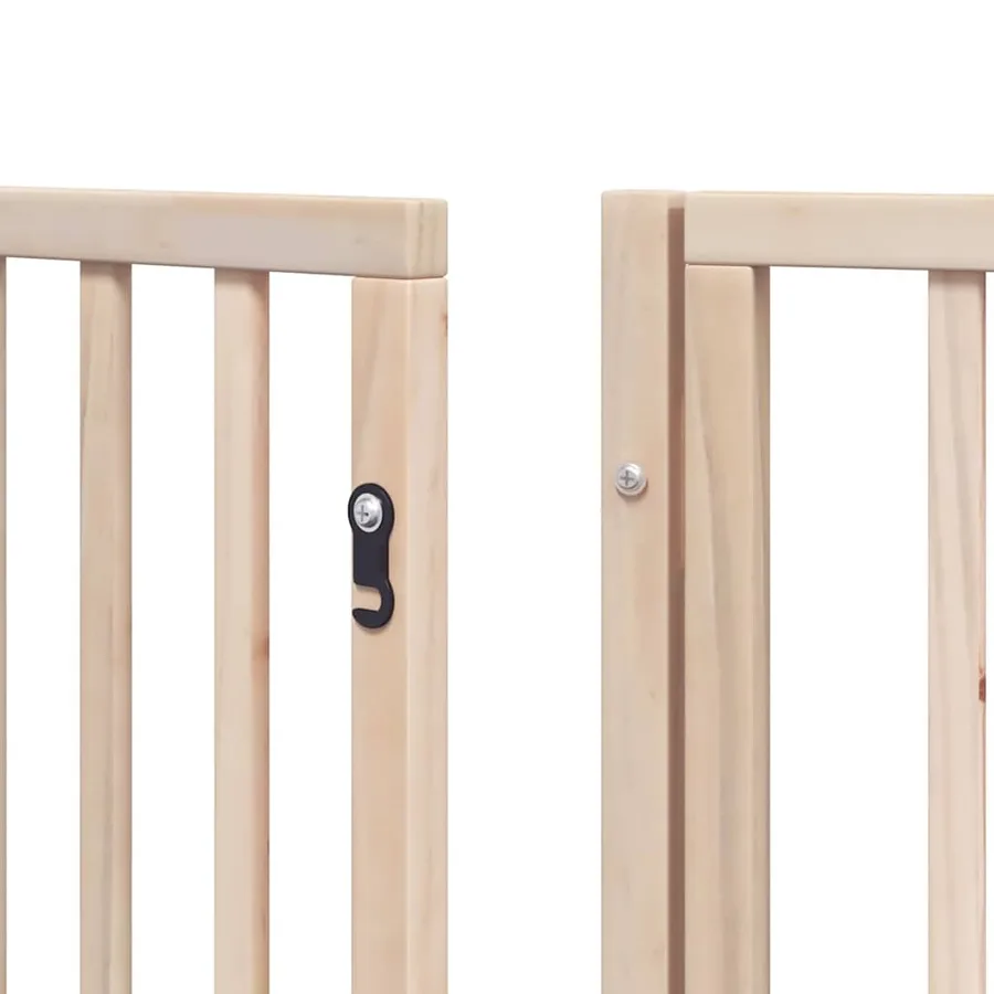 Barrière pour chien porte pliable 12 panneaux bois de peuplier - 9