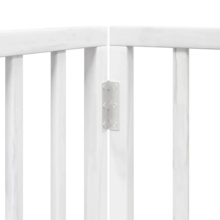 Barrière pour chien porte pliable 6panneaux blanc bois peuplier - 8