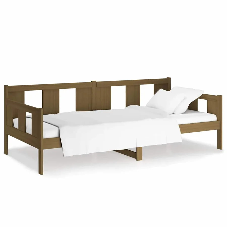 Lit de jour sans matelas marron miel bois pin massif 90x190 cm - 2